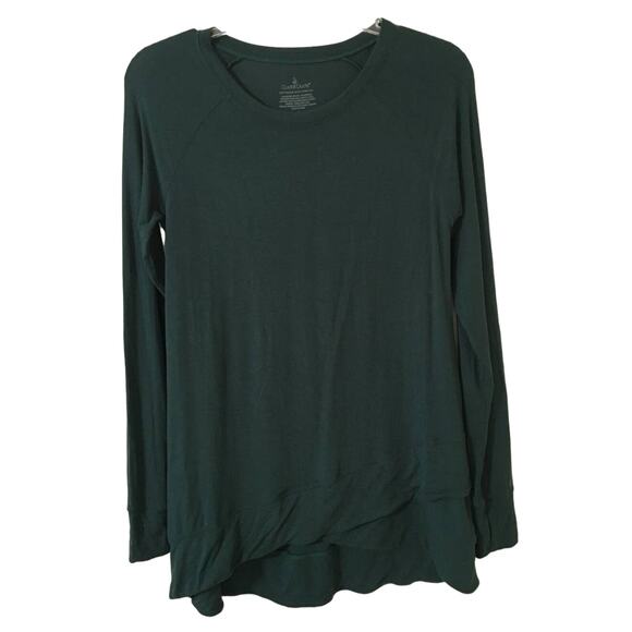 Cuddl Duds Softwear With Stretch, Long Sleeve, Size Small Forest Green Hi-Lo Top - Picture 1 of 4